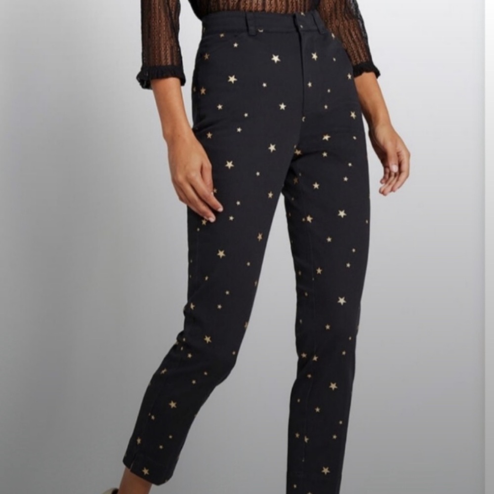 ♥️… ModCloth Shoot for the Stars Black Pants 4 - Picture 2 of 2